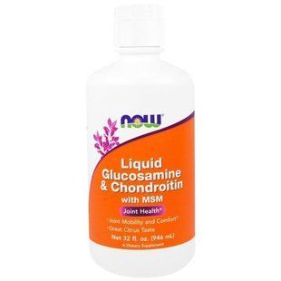 Now Foods, Рідкий глюкозамін і хондроїтин з ЧСЧ, 32 рідких унції (946 мл) NOW-03177 фото