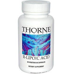 Thorne Research, R-липоевая кислота, 60 вегетарианских капсул THR-77103 фото