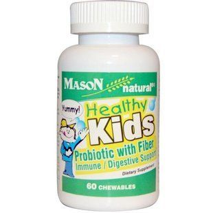 Mason Naturals, Здоровые дети Пробиотик с клетчаткой, 60 жевательных таблеток MAV-17115 фото