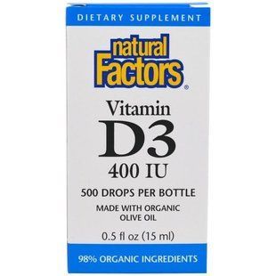 Natural Factors, Капли для детей с витамином D3, 400 IU, 15 мл NFS-01058 фото