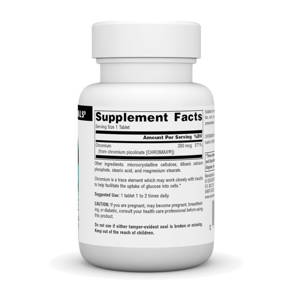 Chromium Picolinate 200 mcg Yeast Free - 60 tabs (Пошкоджена етикетка) 2024-11-0176 фото