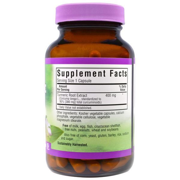 Экстракт корня куркумы Bluebonnet Nutrition, 60 вегетарианских капсул BLB-01395 фото