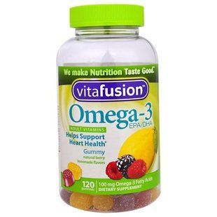 VitaFusion, Вітамінний комплекс для дорослих з омега-3-поліненасиченими жирними кислотами, ЕПК/ДГК (EPA/DHA), 120 жувальних VFU-01723 фото