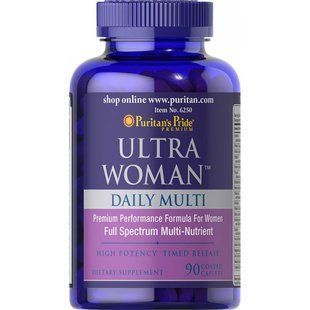 Ultra Woman&trade; Daily Multi Iron Free Timed Release - 90caps 100-43-6373049-20 фото