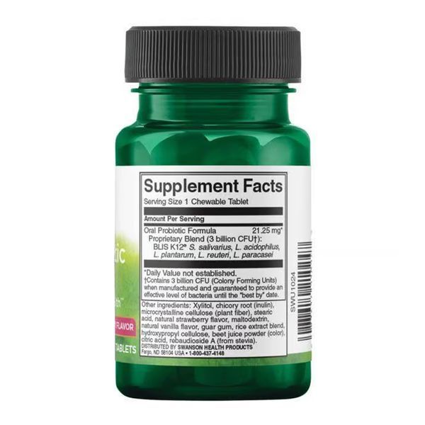 Oral Probiotic Formula 3 billion Cfu - 30 tabs Natural Strawberry 2023-10-5861 фото