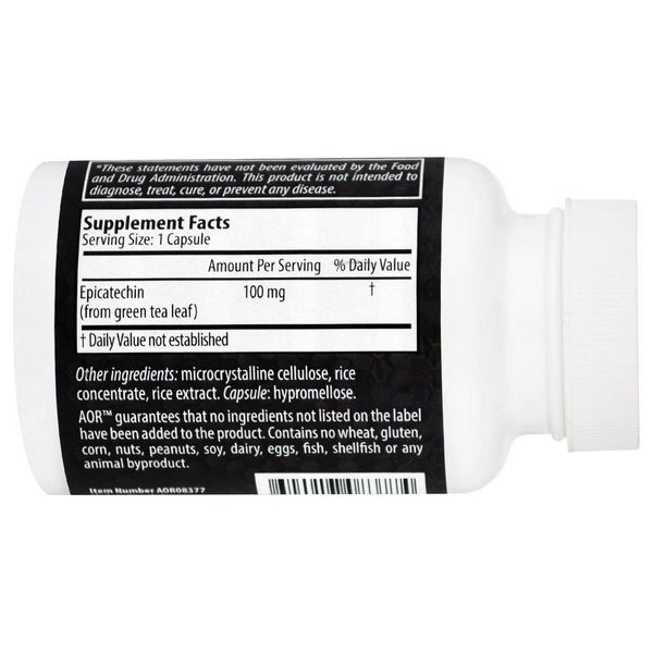 Advanced Orthomolecular Research AOR, Эпикатехин, 30 капсул в растительной оболочке AOR-08377 фото