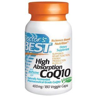 Doctors Best, Коэнзим Q10 с высокой степенью поглощения и биоперин, 400 мг, 180 растительных капсул DRB-00332 фото