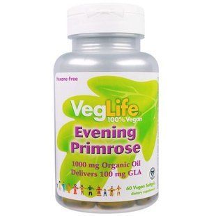 VegLife, Примула вечірня, 1000 мг, 60 веганских м'яких капсул VGL-83024 фото