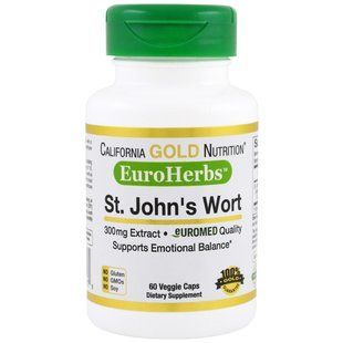 California Gold Nutrition, EuroHerbs Зверобой XT 300 mg, VC EM, 60 карат CGN-01117 фото