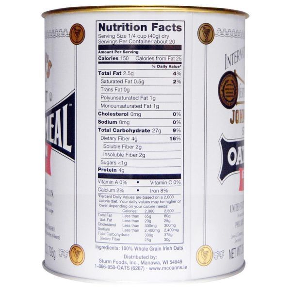 McCanns Irish Oatmeal, Стіл Кат, ірландська вівсянка, без глютену, 28 унцій (793 м) MCC-00056 фото