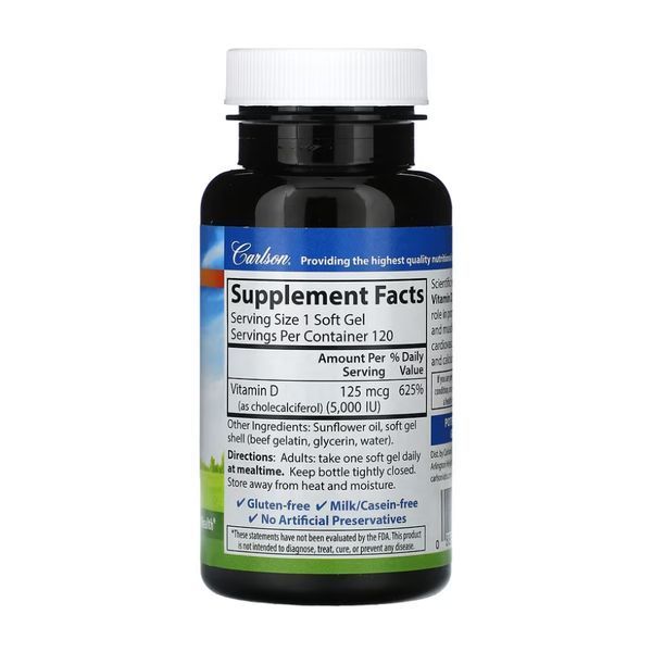 Vitamin D 5000 IU - 120 softgels 2023-10-4556 фото