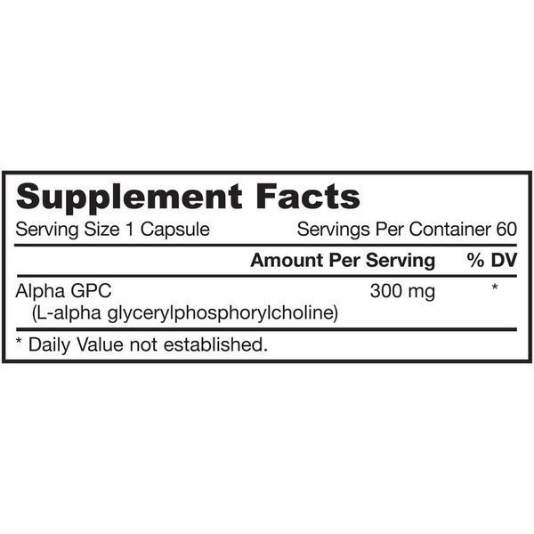 Jarrow Formulas, Альфа GPC300, 300 мг, 60 капсул, Вегетаріанська харчова добавка, БАД JRW-56002 фото