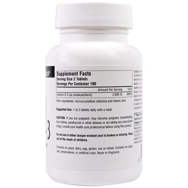 Source Naturals, Витамин D-3, 1000 МЕ, 200 таблеток SNS-01792 фото
