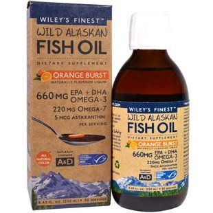 Wileys Finest, Wild Alaskan Fish Oil, Orange Burst, 660 mg , 8.4 fl oz. (250 ml) WIF-00400 фото