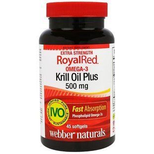 Webber Naturals, Королевский красный омега-3 жир криля плюс, сильнодействующий комплекс омега-3-полиненасыщенных жирных кислот на основе жира криля, WBR-03177 фото