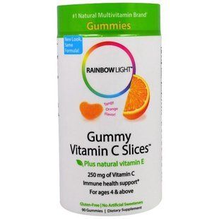 Rainbow Light, Дольки Витамина С Gummy с терпким апельсиновым вкусом, 90 долек RLT-12033 фото
