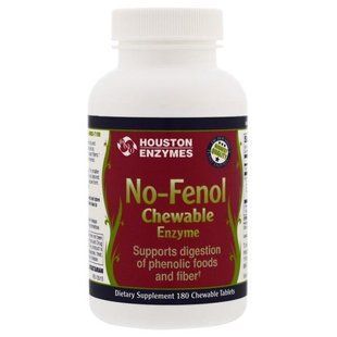 Houston Enzymes, No-Fenol, жувальна мультиферментная добавка, 180 жувальних таблеток HNI-00023 фото