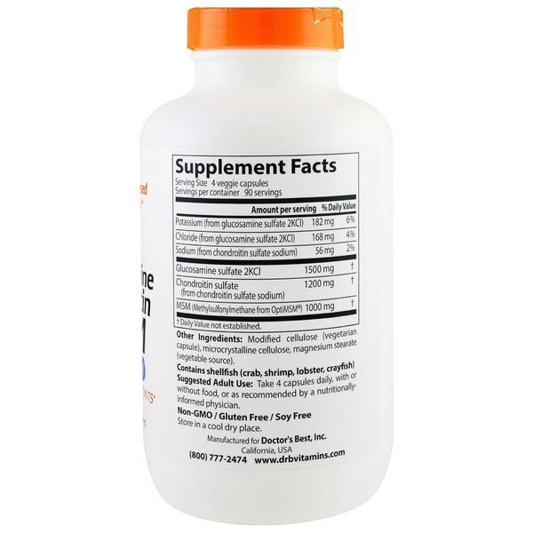 Doctors Best, Glucosamine Chondroitin MSM with OptiMSM, 360 Veggie Caps DRB-00364 фото