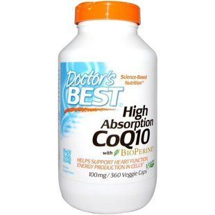Doctors Best, Hi Absorption CoQ10, 100mg, 360 Vegie Caps DRB-00405 фото