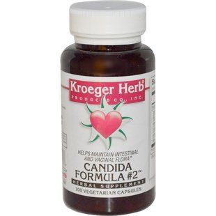 Kroeger Herb Co, Candida Formula # 2, 100 капсул вегетаріанських KHC-10012 фото