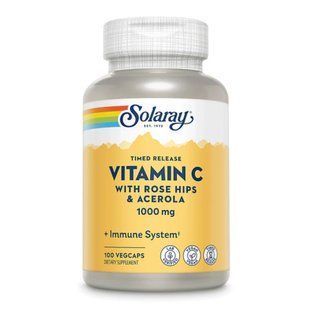 Vitamin C with Rose Hips & Acerola 1000mg - 100 vcaps 2023-10-2390 фото