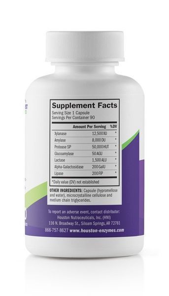 ZyCarb, мультиензими Houston Enzymes 90 капсул ХН006-90 фото