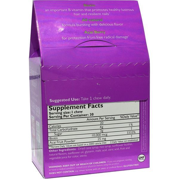 Neocell, Biotin Bursts, Бразильські ягоди асаї, 30 м'яких жувальних цукерок NEL-12960 фото