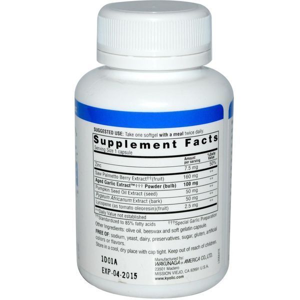 Wakunaga - Kyolic, Aged Garlic Extract, ProstaLogic, 60 Softgels WAK-35641 фото