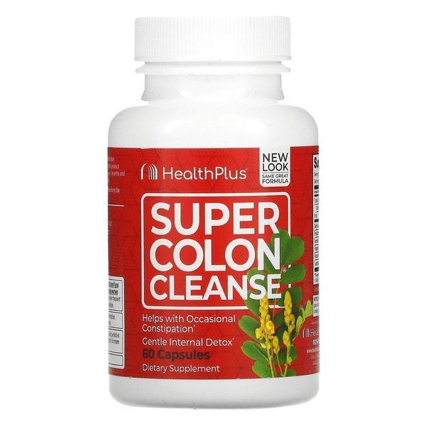 Health Plus Inc., Super Colon Cleanse, средство для очистки кишечника, 500 мг, 60 капсул HPI-08762 фото