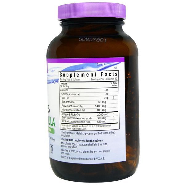 Bluebonnet Nutrition, Натуральний склад для мозку з омега-3, 120 м'яких капсул BLB-00945 фото