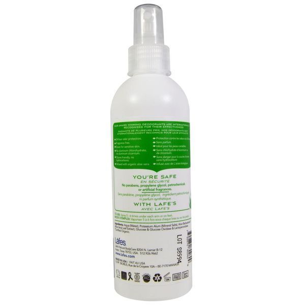 Дезодорант-спрей, алоэ, без запаха Lafes Natural Body Care, 236 мл LAF-80260 фото