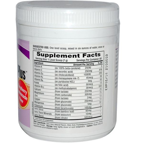 Pure Essence, Ionic-Fizz, Супер D-K Calcium Plus, малиновый лимонад, 14,82 унции (420 г) PUR-04101 фото