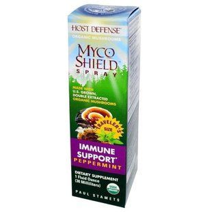 Fungi Perfecti, Host Defense, Спрей Myco Shield, імунна підтримка, м'ята, 1 рідка унція (30 мл) FPI-05771 фото