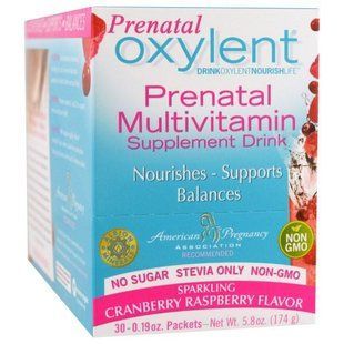 Vitalah, Oxylent, предродовой мультивитаминный напиток, сияющая клюква и малина, 30 пакетиков по 5,9 г каждый OXT-00221 фото