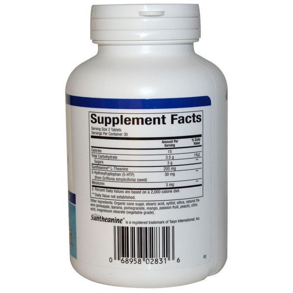 Natural Factors, Снятие напряжения, безмятежный сон, 60 жевательных таблеток NFS-02831 фото