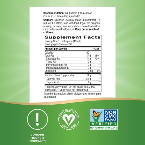 100% Organic MCT Oil - 16 oz (До 09.26) 2024-11-0091 фото