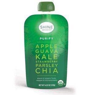 SHINE Organics, Очищение, яблоко, гуава, капуста, клубника, петрушка, чиа, 4 упаковки, по 4,22 унции (120 г) в каждой SNE-01261 фото