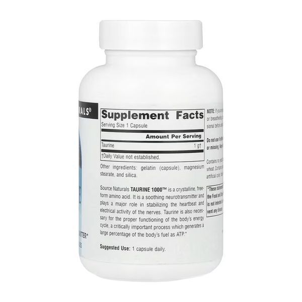 Taurine 1000&trade; 1000 mg - 60 caps 2023-10-6152 фото