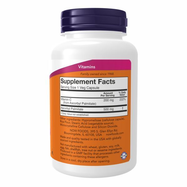 Ascorbyl Palmitate 500 mg - 100 vcaps 2022-10-2569 фото