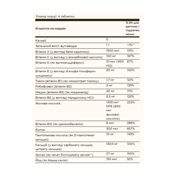 Prenatal Nutrients - 120 tabs 100-57-2969478-20 фото