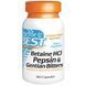 Doctors Best, Горькая настойка из бетаина гидрохлорида, пепсина и генцианы (Betaine HCl, Pepsin & Gentian Bitters), 360 капсул DRB-00315 фото 1