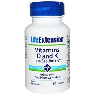 Life Extension, Vitamin D With Sea Iodine and Vita K2, 60 Capsules LEX-18406 фото
