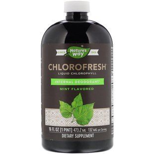 Natures Way, Chlorofresh, рідкий хлорофіл, з ароматом м'яти, 16 рідких унцій (473,2 мл) NWY-03501 фото