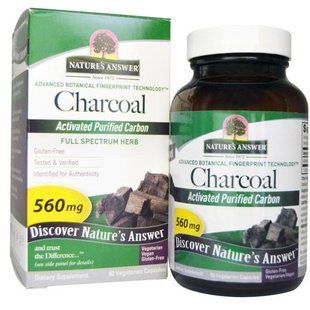 Natures Answer, Charcoal, Активированный очищенный уголь, 560 мг, 90 растительных капсул NTA-16467 фото