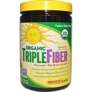 Renew Life, Organic Triple Fiber, 12 унций (340 г) REN-53545 фото