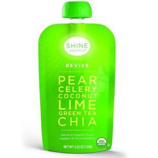 SHINE Organics, Восстановление, груша, сельдерей, кокос, лайм, зеленый чай, чиа, 4 упаковки, по 4,22 унции (120 г) в каждой SNE-01262 фото