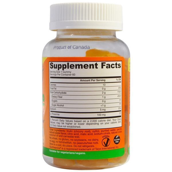 Jarrow Formulas, Желатиновые конфеты с теанином, аромат яблока, без сахара, 100 мг, 60 желатиновых конфет JRW-32008 фото