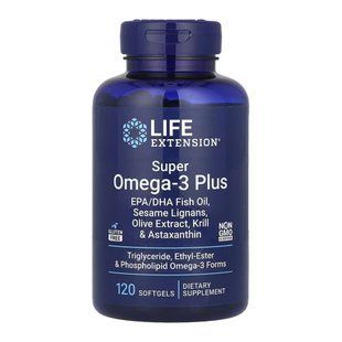 Super Omega-3 Plus EPA/DHA Fish Oil, Sesame Lignans, Olive Extract, Krill & Astaxanthin - 120 softgels 2023-10-2658 фото