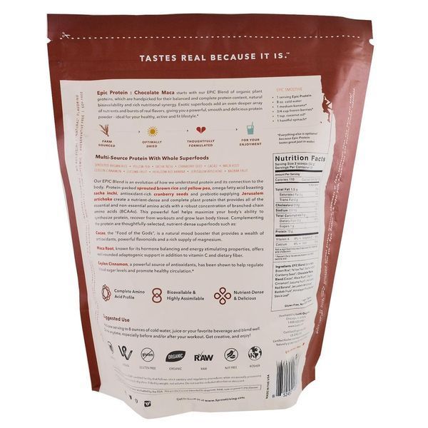 Sprout Living, Органический протеин Epic Protein, шоколад мака, 1 кг (1000 г) SPL-00707 фото