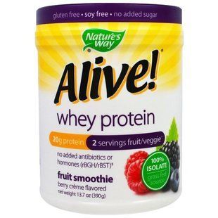 Natures Way, Alive! Whey Protein, Berry Creme Flavored , 13.7 oz (390 g) NWY-10965 фото